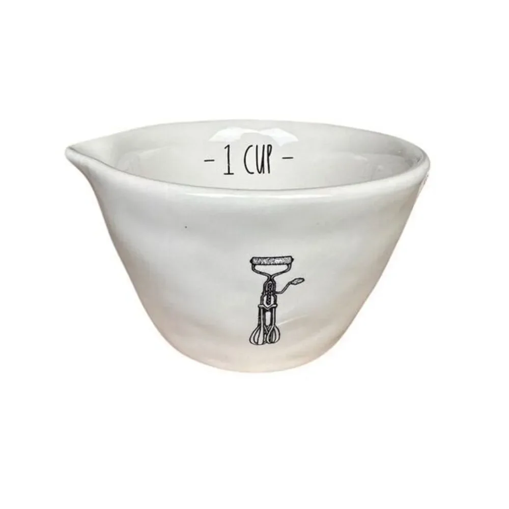 NWT Rae Dunn Icon Measuring‎ Cups 4-Piece Set White Nesting Kitchen Decor